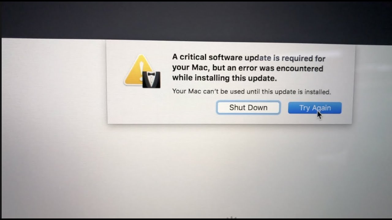 a critical software update is required for your mac, but