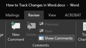 word 2007 for mac tracked changes review